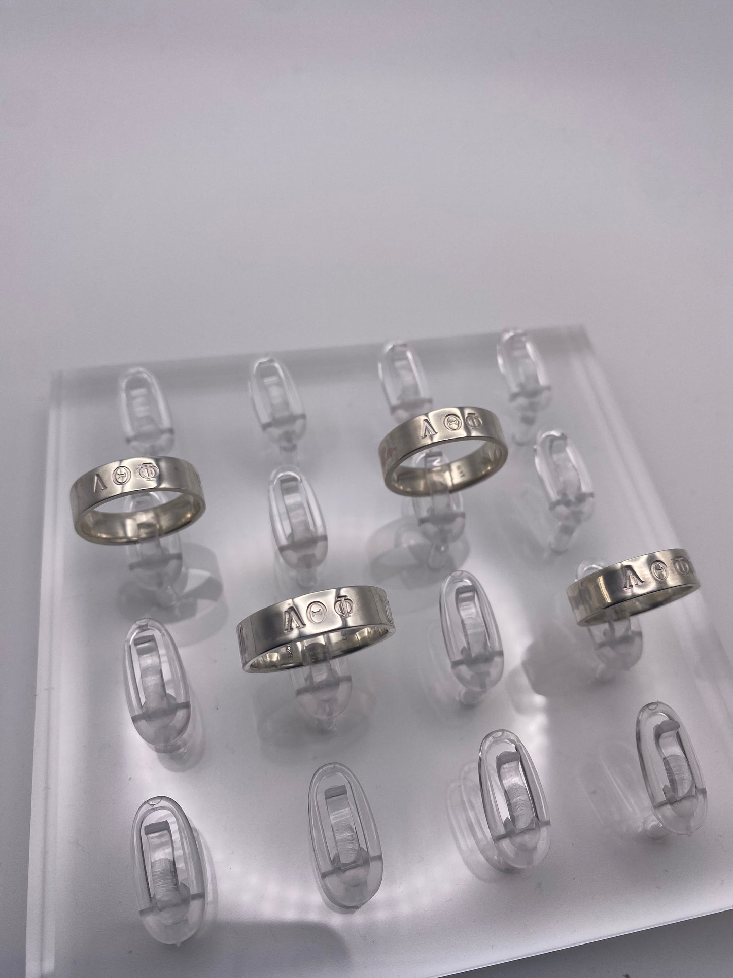 Greek letter .925 silver band