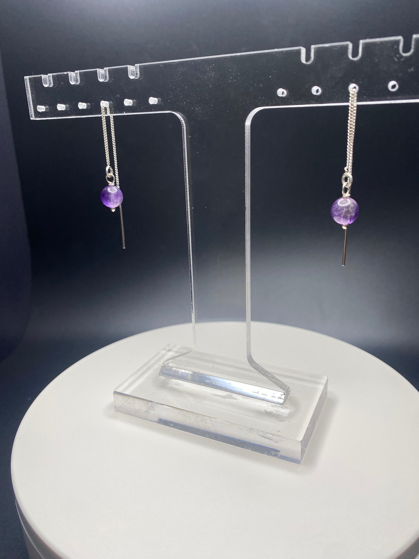 Amethyst earring threads
