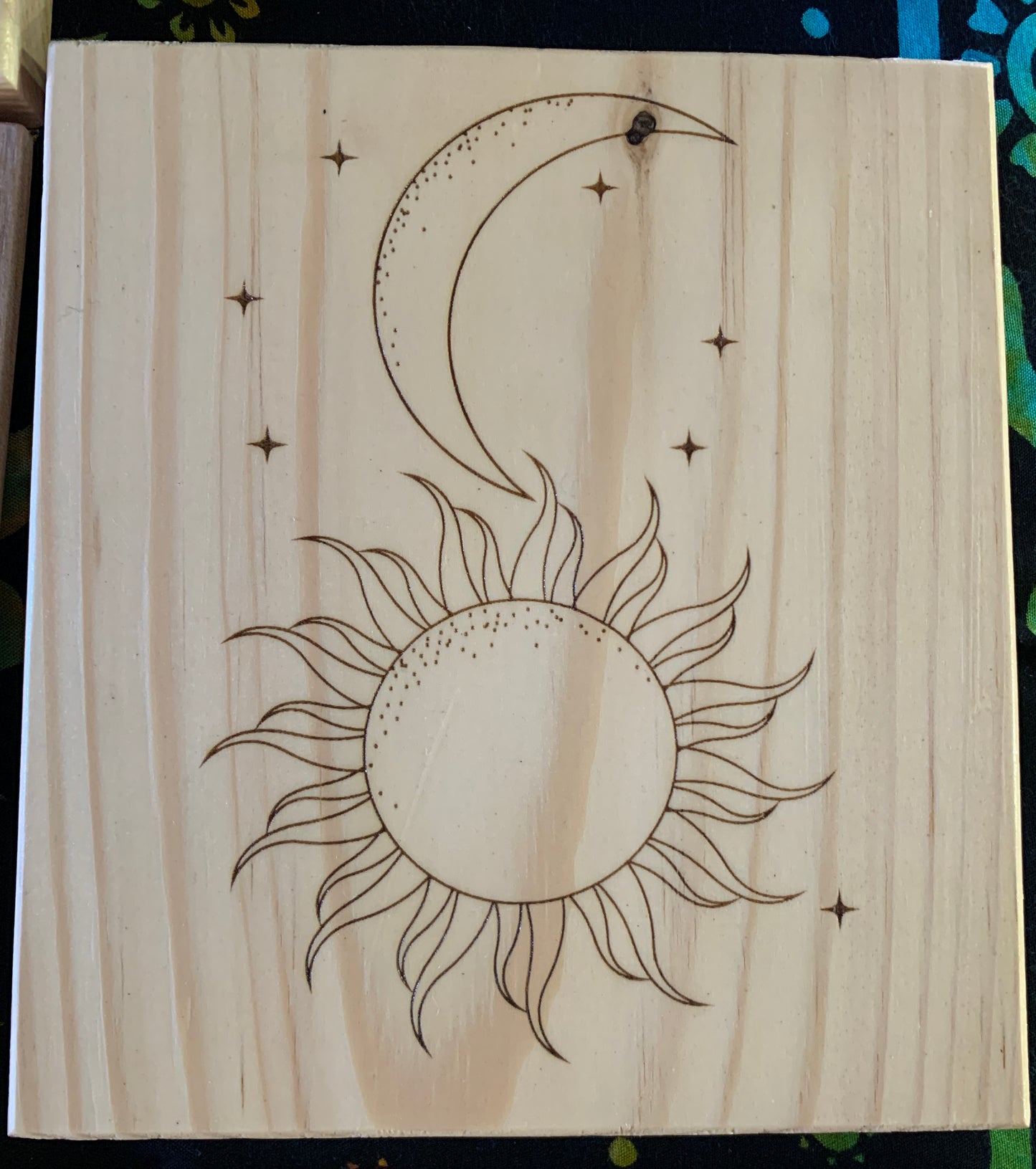 Sun & moon wooden board