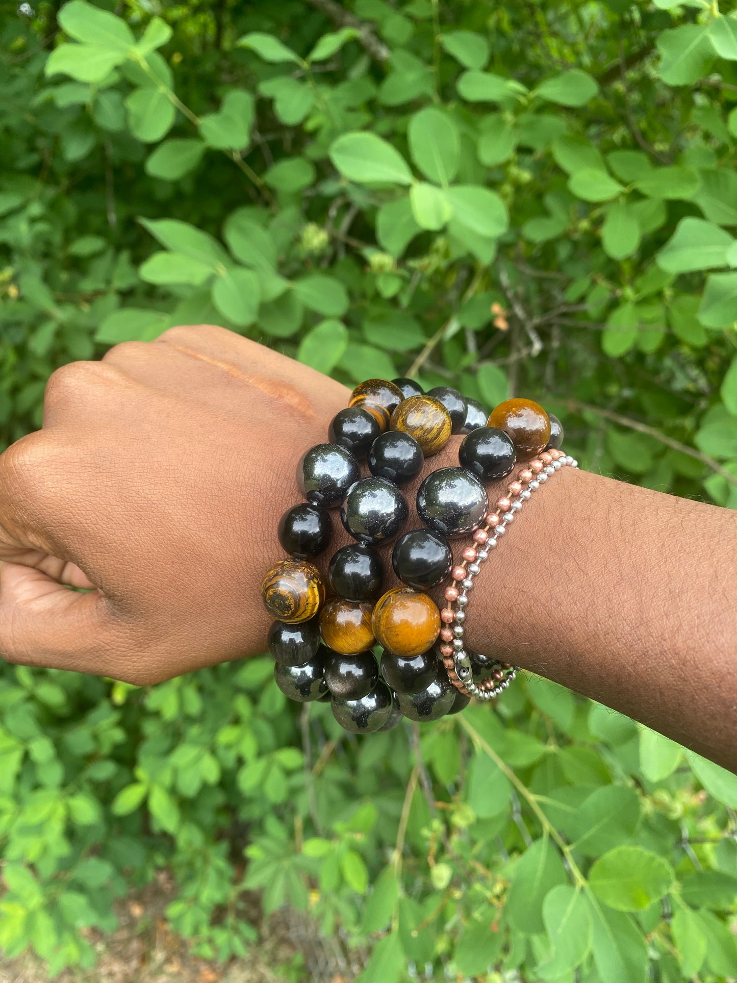 Large bead Triple protection bracelet