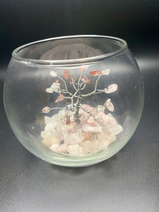 3” Strawberry/Rose Quartz tree bowl