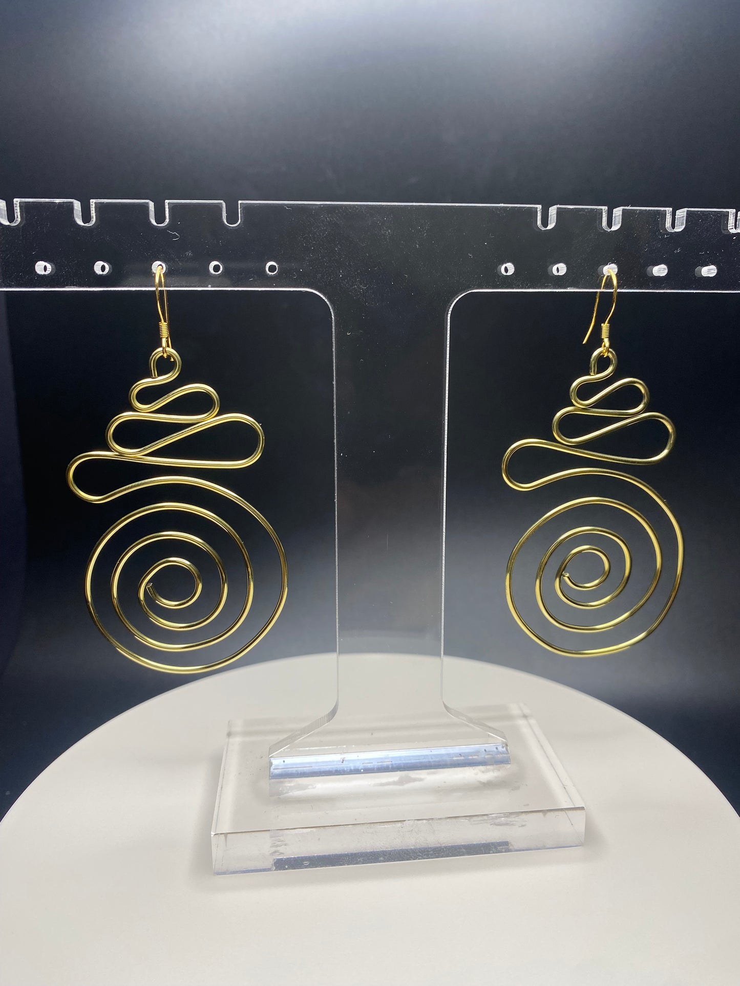 Brass swirls earrings