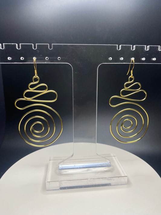 Brass swirls earrings