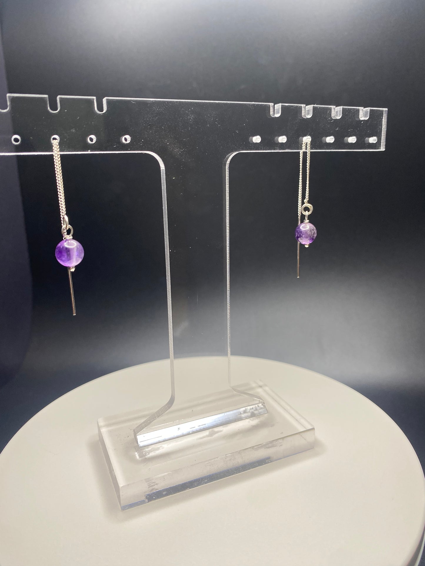 Amethyst earring threads