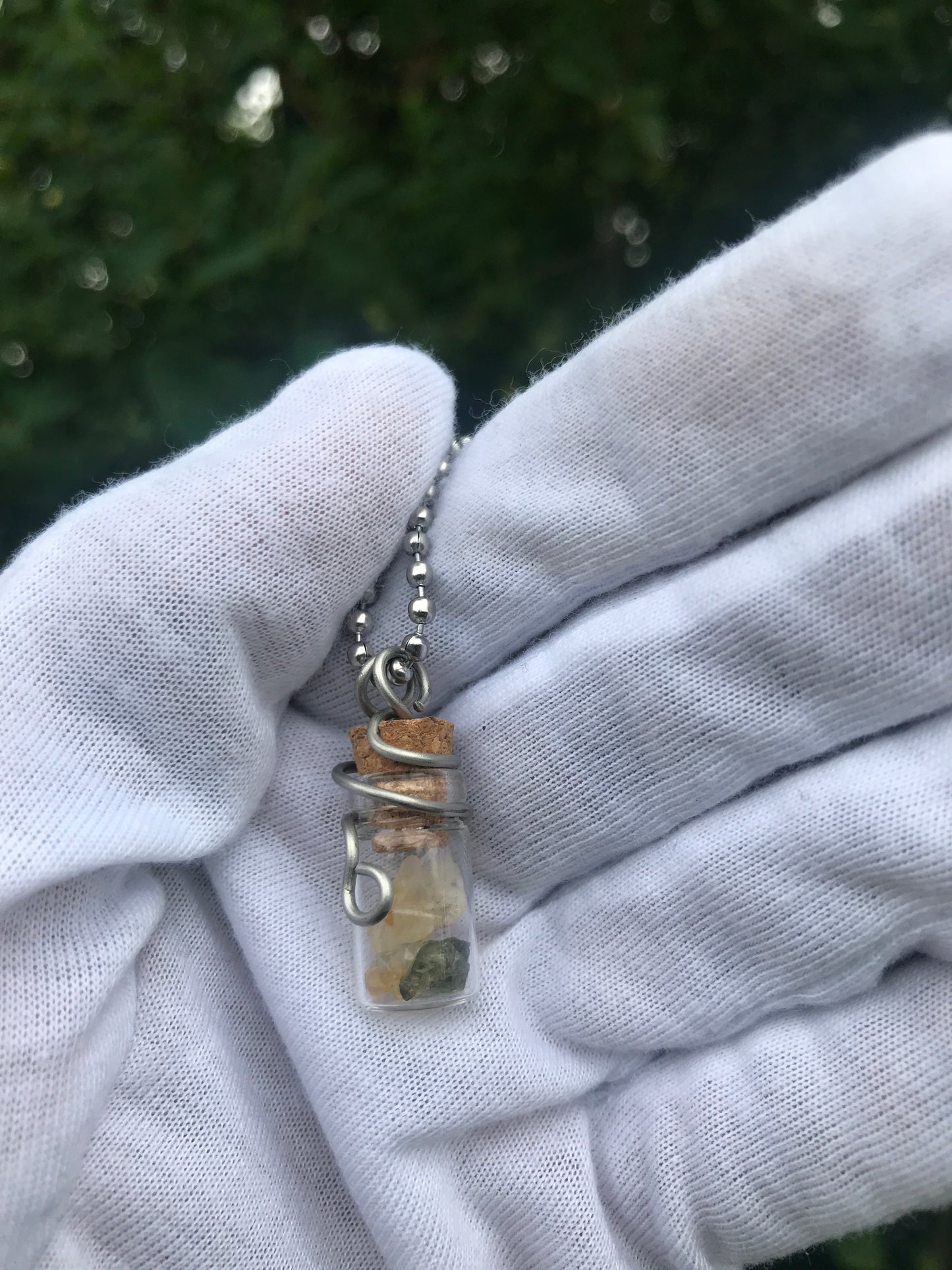 Moldavite & Citrine bottle