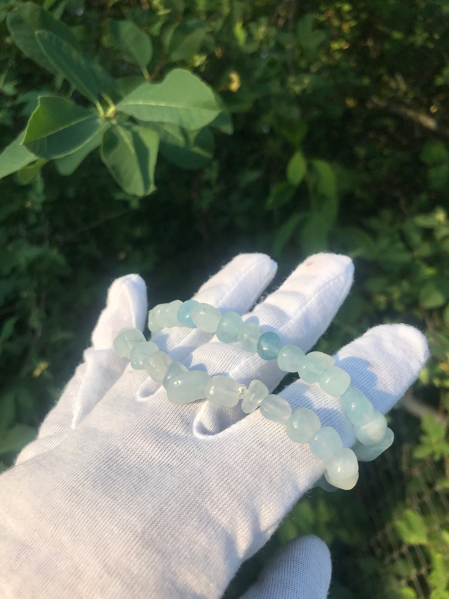 Aquamarine / tumble stone/ bracelet