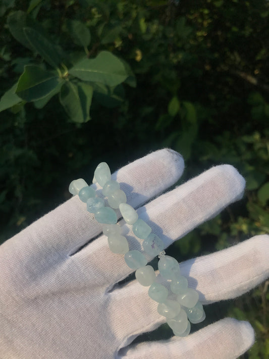 Aquamarine / tumble stone/ bracelet