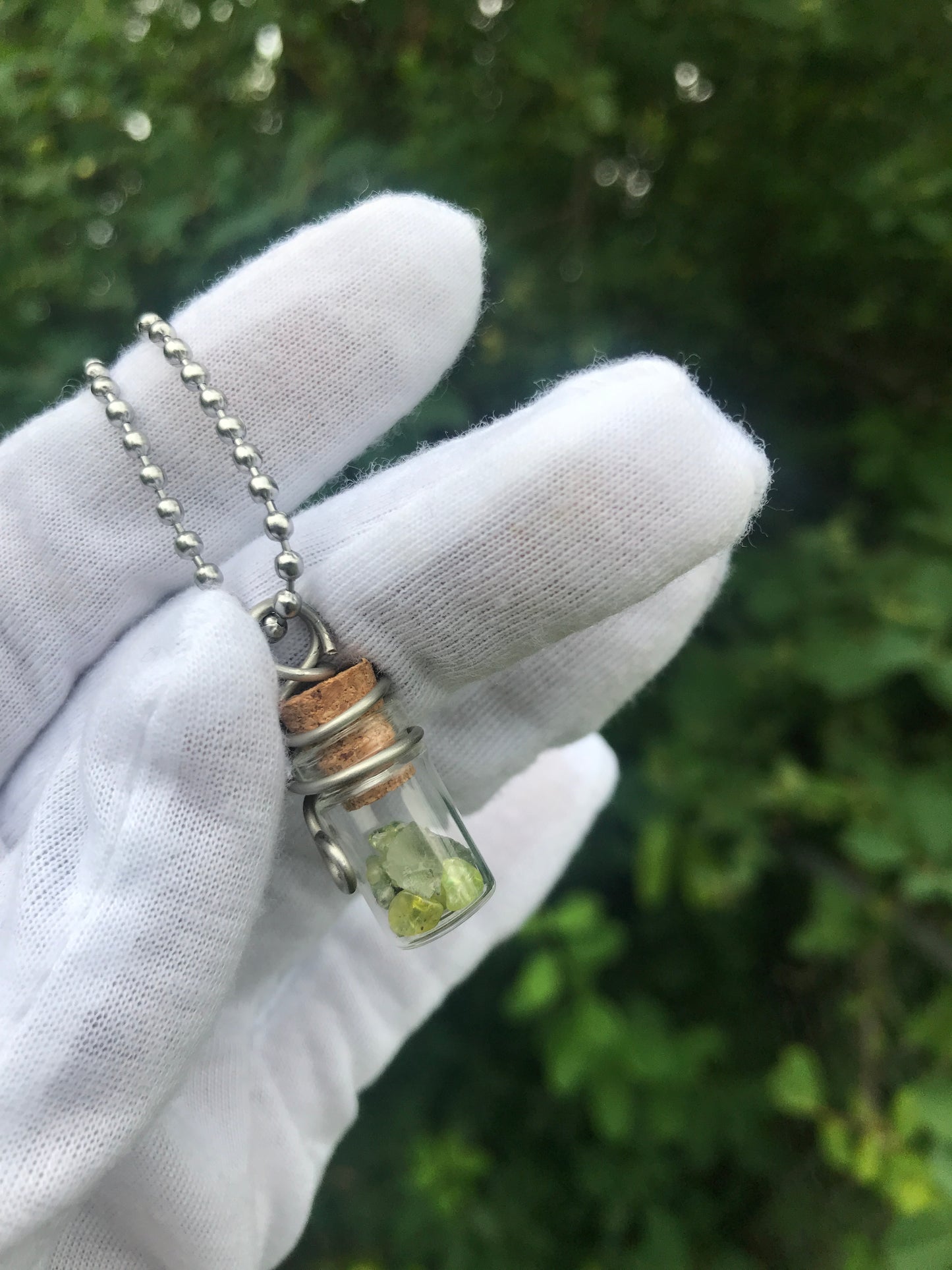 Moldavite & Peridot bottle