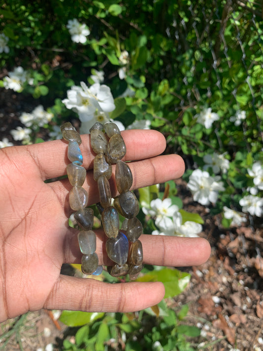 Labradorite/ tumble stone/ bracelet