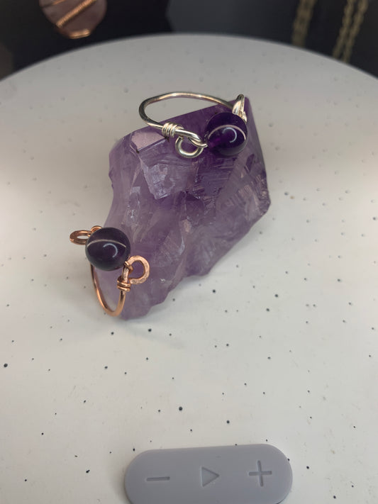 Amethyst / stone bead / simple custom ring