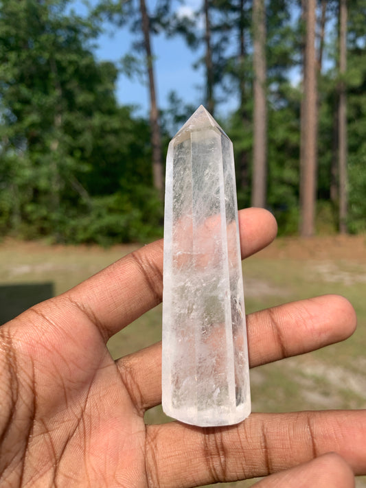 Clear Quartz polished tower